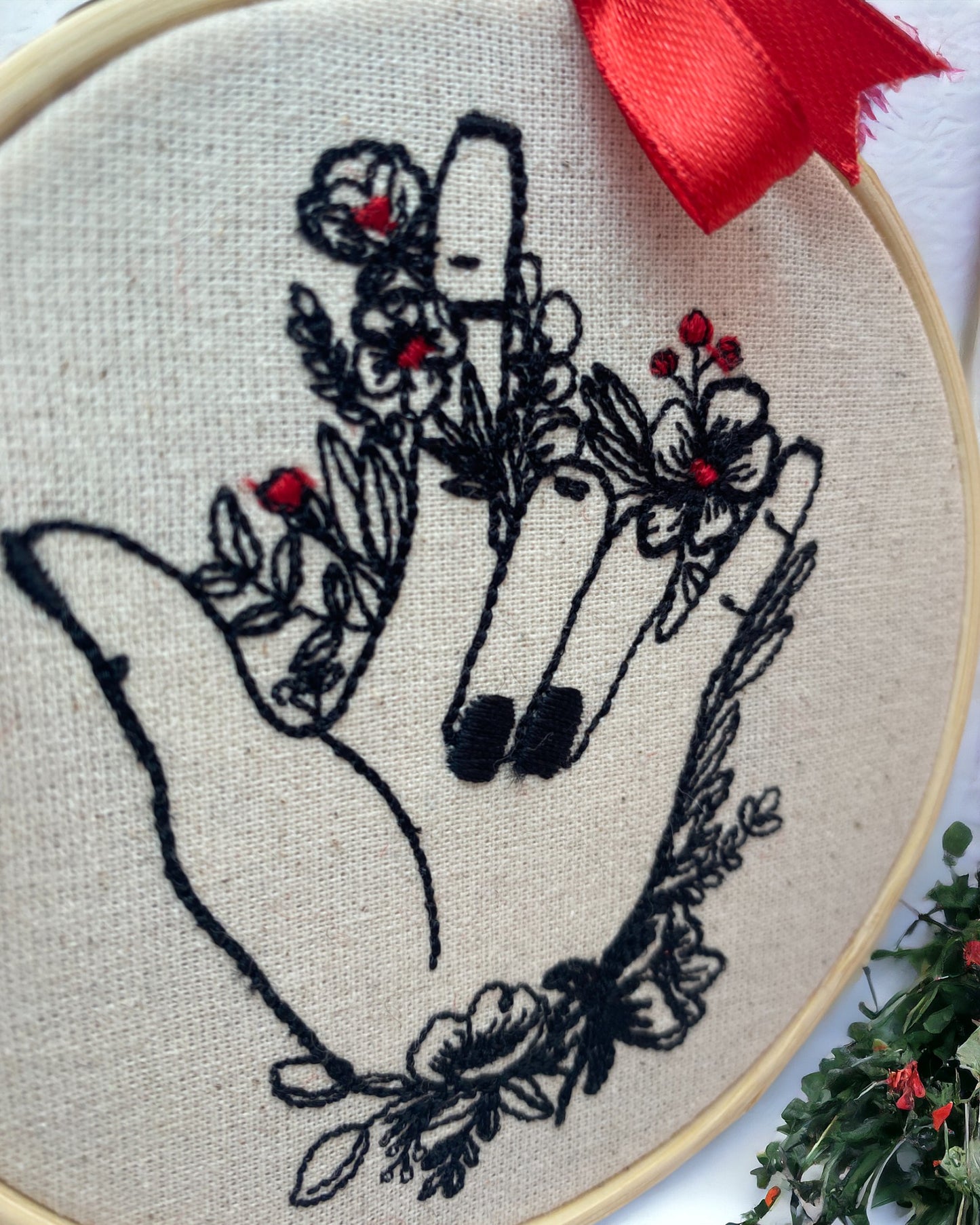 Sign Language 'I Love You' Embroidered Wall Art