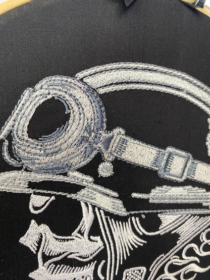 Biker Skull Embroidered Wall Art