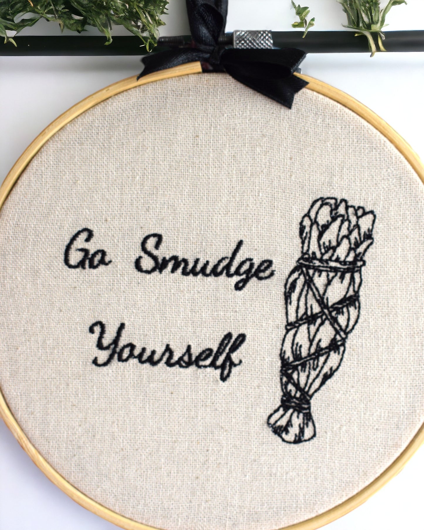 Go Smudge Yourself Embroidered Wall Art