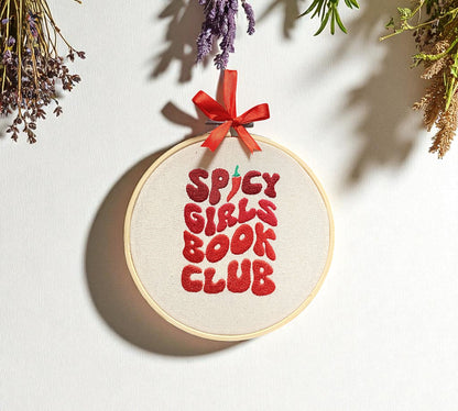 Spicy Girls Book Club Embroidered Wall Art