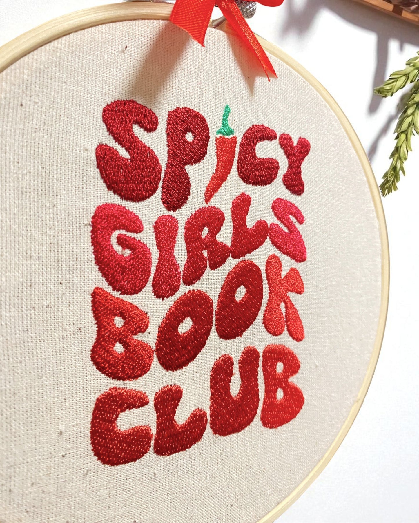 Spicy Girls Book Club Embroidered Wall Art