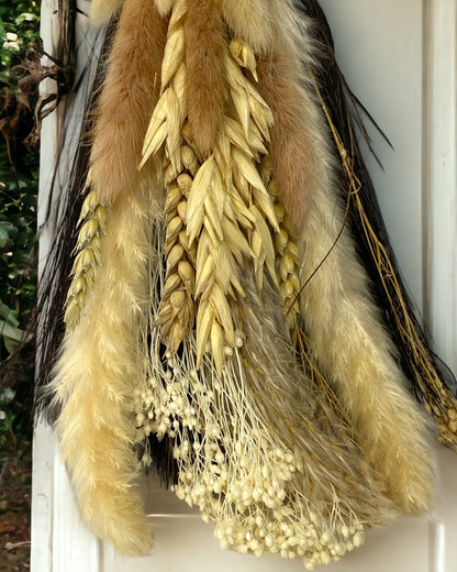 Besom Broom with Tigers Eye and Dried Flowers