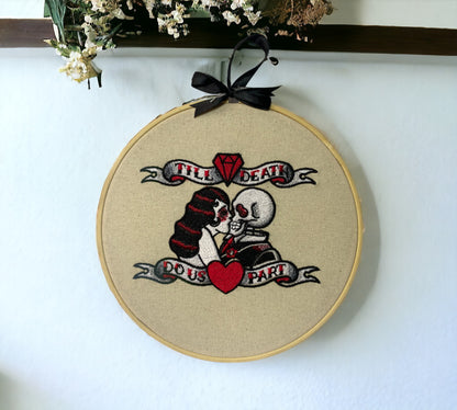 Till Death Do Us Part Embroidered Wall Art