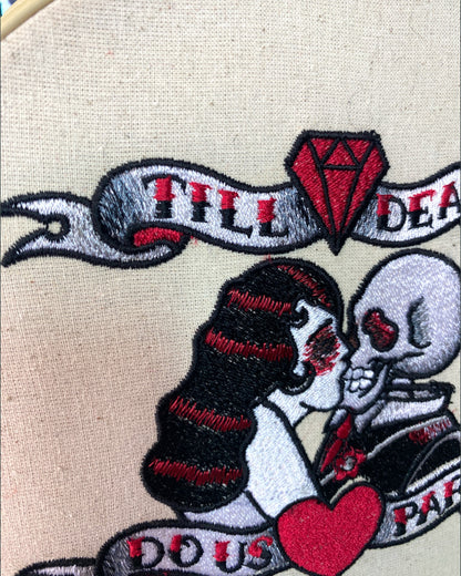 Till Death Do Us Part Embroidered Wall Art