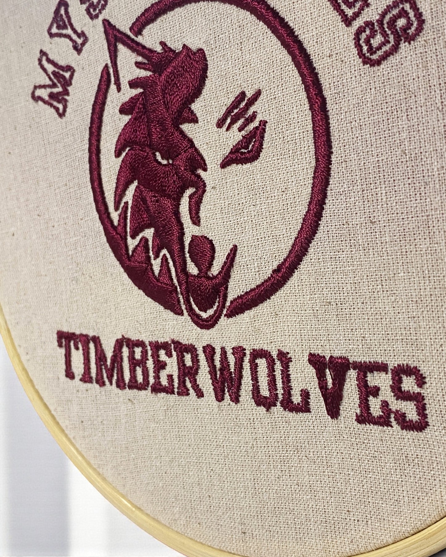 Timberwolves Sports Team Embroidered Wall Art