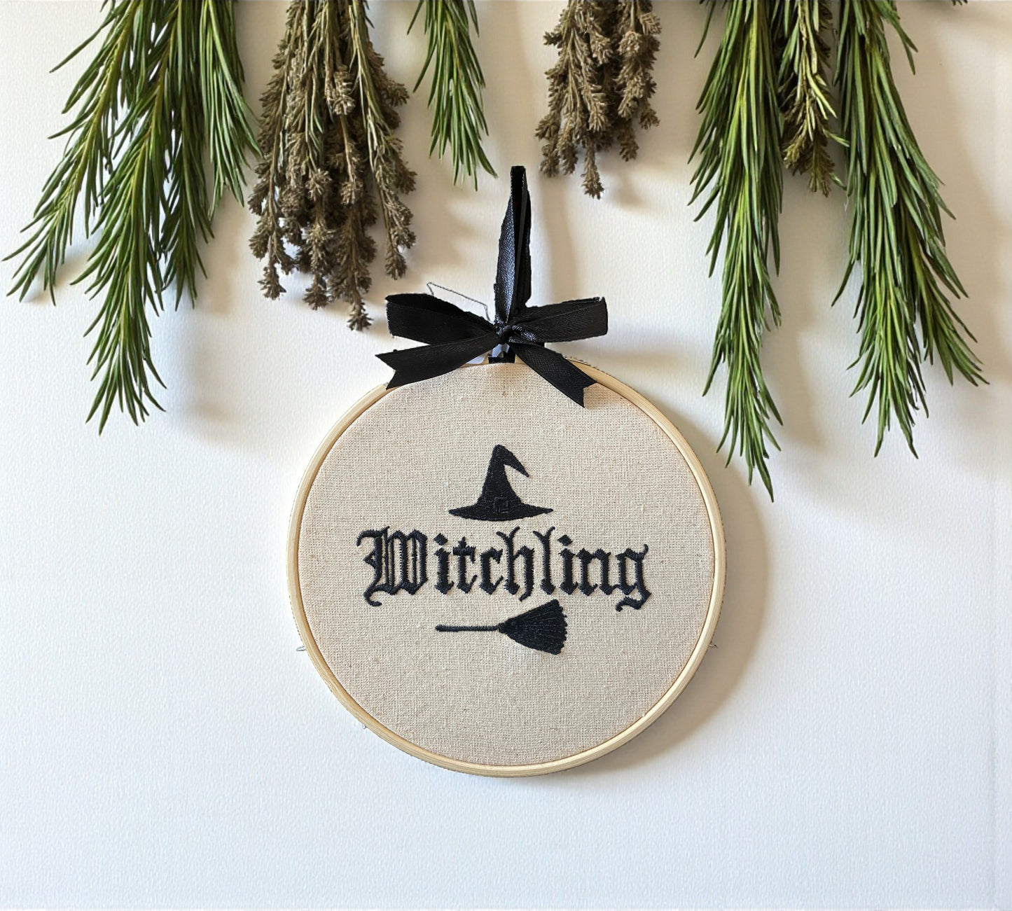 Witchling Witchcraft Embroidered Wall Art