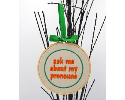 Pronouns Embroidered Wall Art