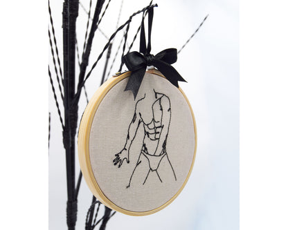 Gay Pride Male Model Embroidered Wall Art