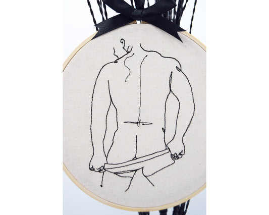 Gay Pride Male Model Embroidered Wall Art