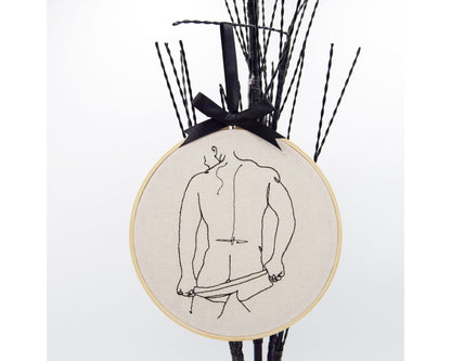 Gay Pride Male Model Embroidered Wall Art